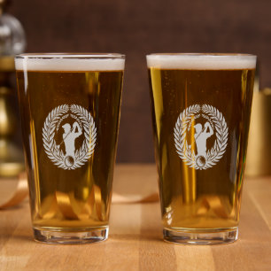 Etched Beer Glass