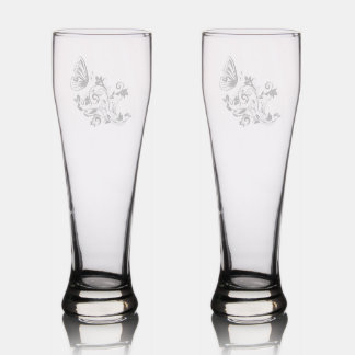 Etched Butterfly Glasses