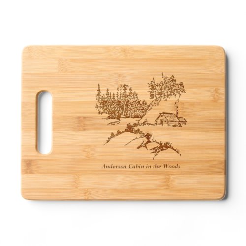 Etched Cabin in the Woods Kitchen Decor Custom Cutting Board