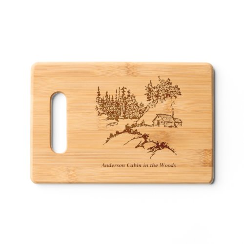 Etched Cabin in the Woods Kitchen Decor Custom Cutting Board