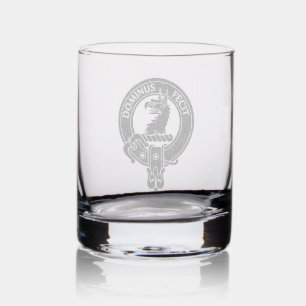 Etched Clan Baird Crest Rocks Glass