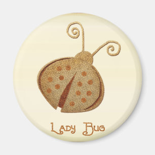 Etched Copper Lady Bug Magnet