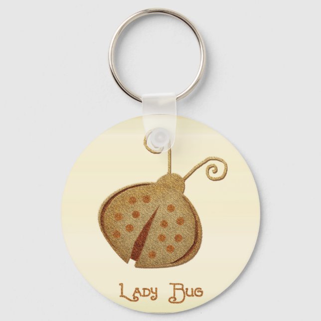 Etched Copper Ladybug Keychain (Front)