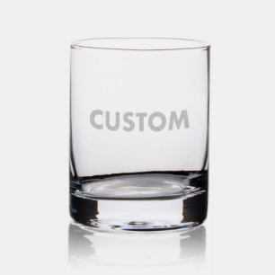 Etched Custom Rocks Glass Blank Template 10oz