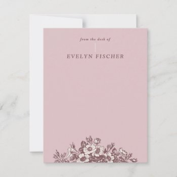 Etched Floral Illustration Stationery - Pink by AmberBarkley at Zazzle
