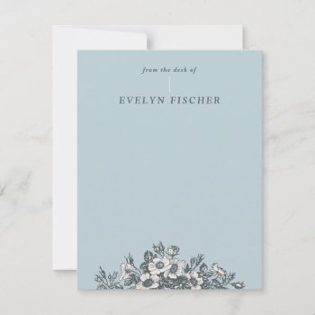 Etched Floral Illustration Stationery - Turquoise by AmberBarkley at Zazzle