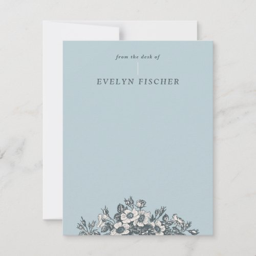 Etched Floral Illustration Stationery _ Turquoise