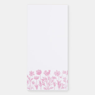 Etched Flowers (Pink) Fine Art Magnetic Notepad