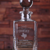 Etched Gift Box & Unique Texas Map Glass Decanter (Front)