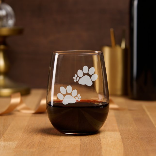Etched Glass - Polydactyl Paw Prints (Party)