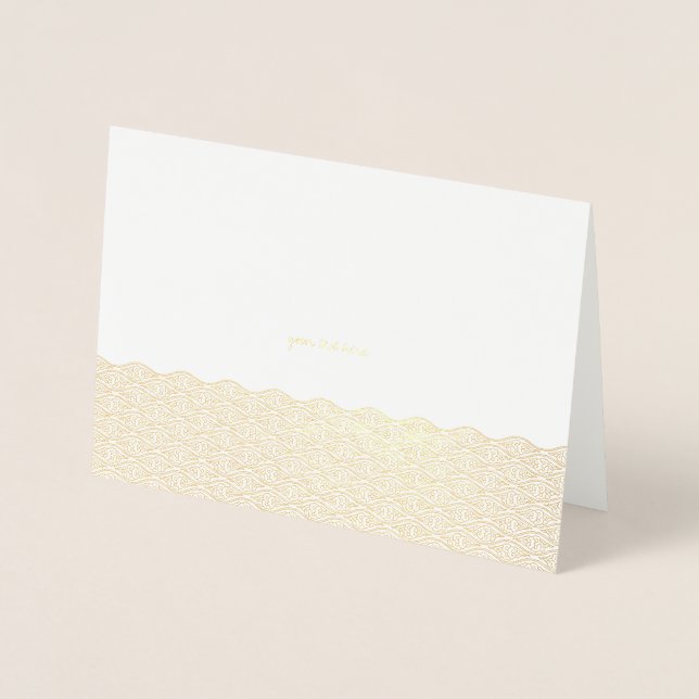 Etched Gold Foil Chinese Clouds Greeting Cards (Front)