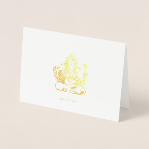 Etched Gold Foil Ganesha Greeting Cards