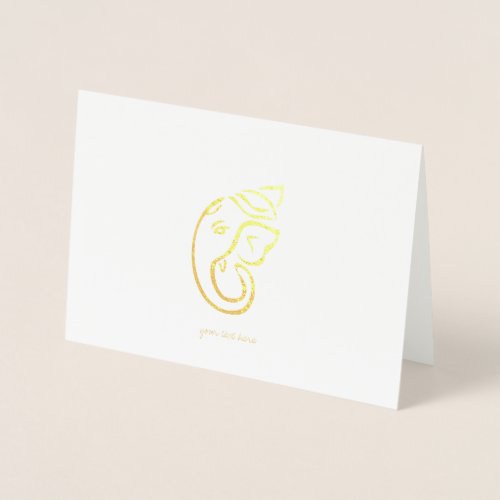 Etched Gold Foil Ganesha Greeting Cards
