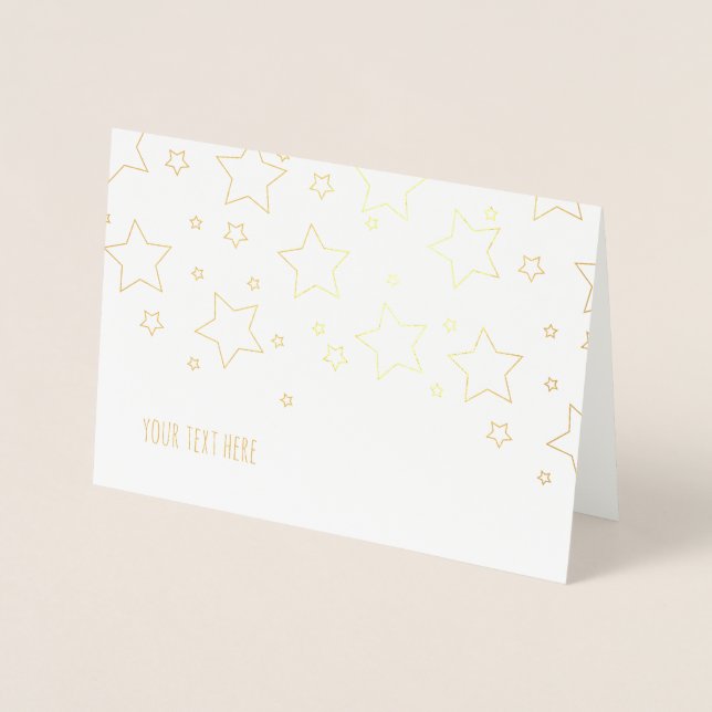 Etched Gold Foil STARS Greeting Card (Front)