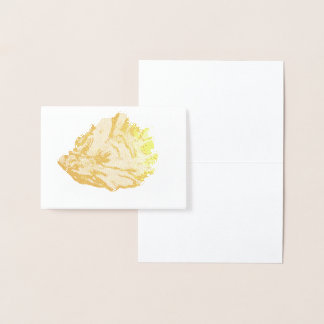 Etched Gold Oyster Seashell Foil Card
