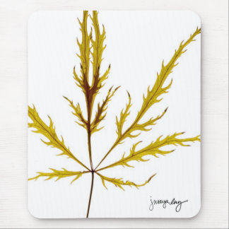 "Etched Leaf" by J. Maya Luz Mouse Pad