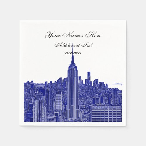 Etched Look NYC Skyline Silhouette ESB Napkins