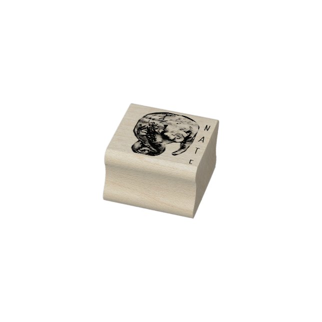 Etched Manatee Rubber Stamp (Stamp)