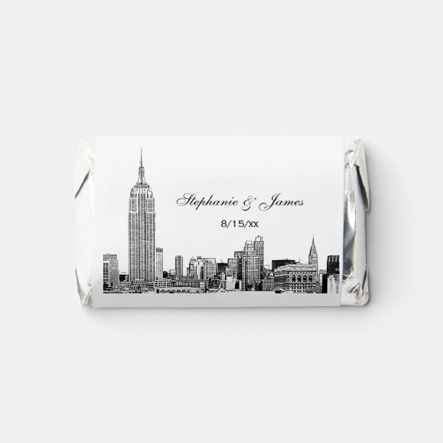 Etched NYC Skyline DIY BG Color #3 Hershey's Miniatures (Front)