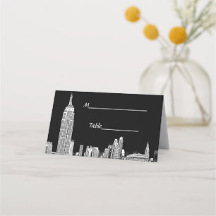 Etched NYC Skyline DIY BG Color Escort Cards #2