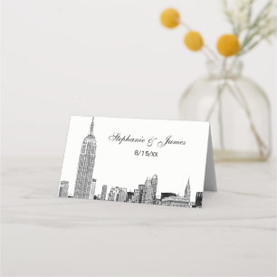 Etched NYC Skyline DIY BG Color Escort Cards #3