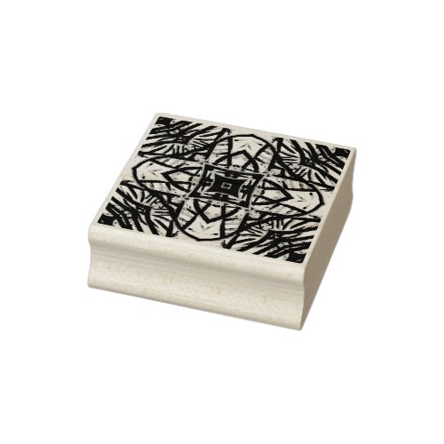 Etched Pattern Wood Block Stamp