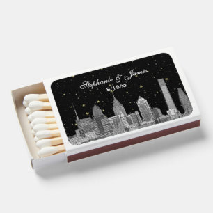 Etched Philadelphia Starry Skyline DIY BG #3 Matchboxes