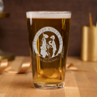 Etched Pint Glass with Lexington Minutemen Logo