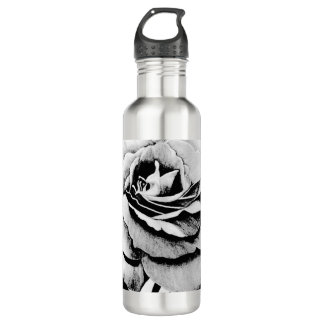 Etched Rose 24oz Water Bottle