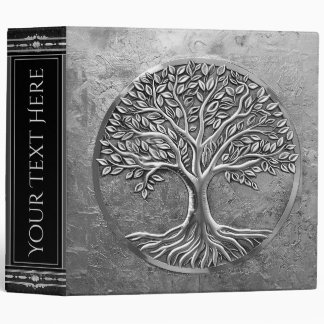 Etched Silver Tree of Life 3 Ring Binder