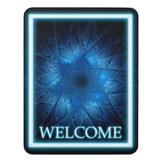 Etched Star of David - Welcome Door Sign (Contemporary Vert)