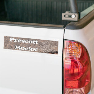 Etched Sun on Lava Rock Photo Personalized Bumper Sticker