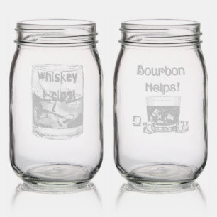 Etched Whiskey and Bourbon Helps Mason Jar