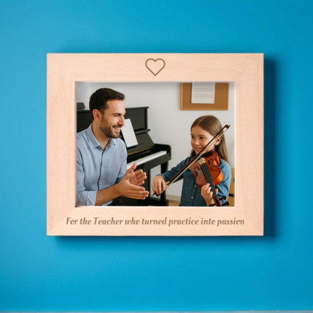 Etched Wooden Photo Frame – “For the Teacher" Engraved Frames (Creator Uploaded)