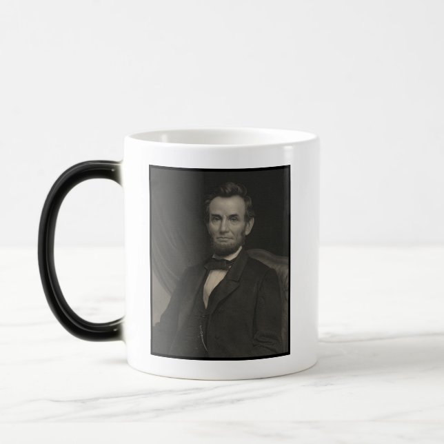 Etching Portrait of Abraham Lincoln Magic Mug (Left)