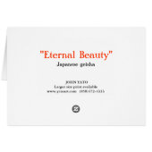 ETERNAL BEAUTY, JAPANESE GEISHA (Back Horizontal)