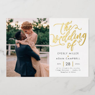 Eternal Bliss Real Foil Photo Wedding Invitation F