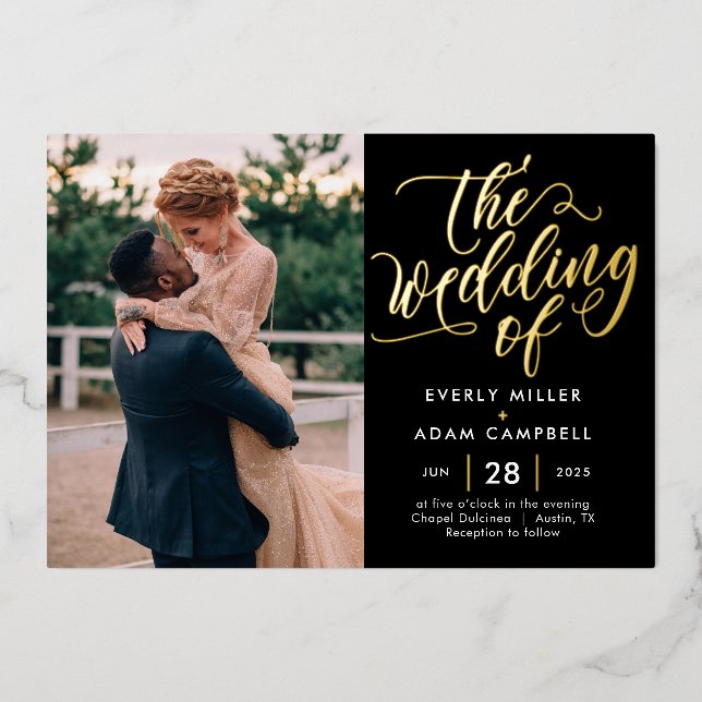Eternal Bliss Real Foil Photo Wedding Invitation F Foil Invitation (Front)
