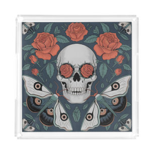 Eternal Bloom: A Dance of Life and Death Acrylic Tray