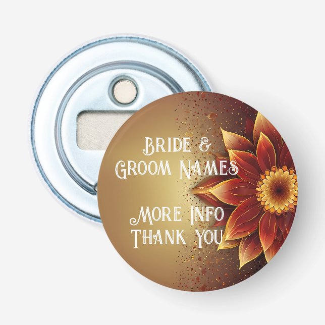 Eternal Bloom: A Timeless Celebration of Love Bottle Opener (Front)