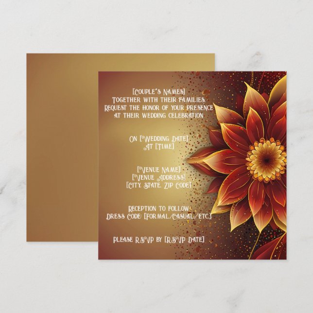 Eternal Bloom: A Timeless Celebration of Love Invitation (Front/Back)