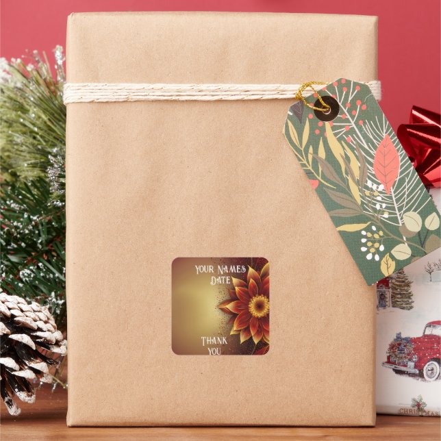 Eternal Bloom: A Timeless Celebration of Love Square Sticker (Holiday)