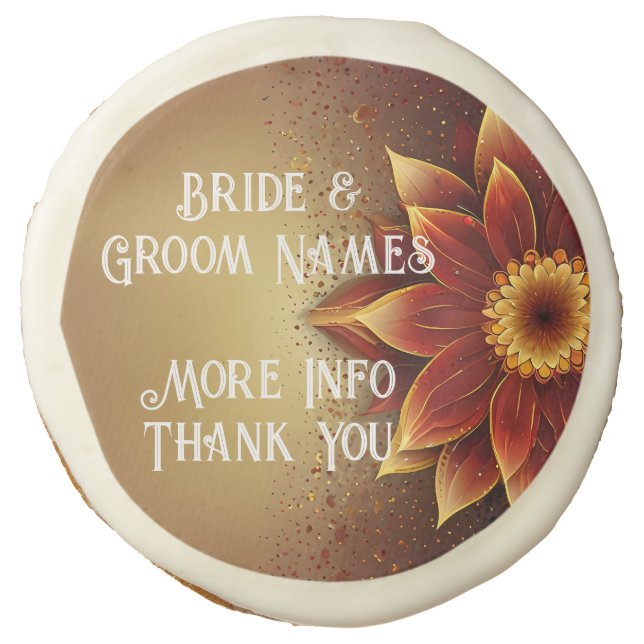 Eternal Bloom: A Timeless Celebration of Love Sugar Cookie (Front)