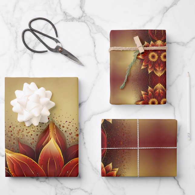 Eternal Bloom: A Timeless Celebration of Love Wrapping Paper Sheets (Front)