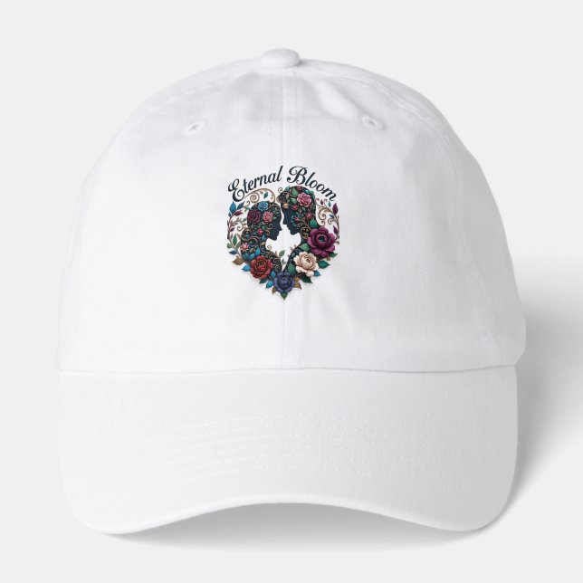 Eternal Bloom Embrace T-Shirt | Intricate Couple Hat (Front)