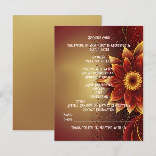 Eternal Bloom:Timeless Celebration of Love  RSVP Card (Front/Back)