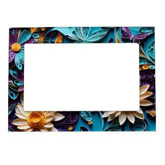 Eternal Blooms: Quilled Floral Masterpiece Magnetic Frame