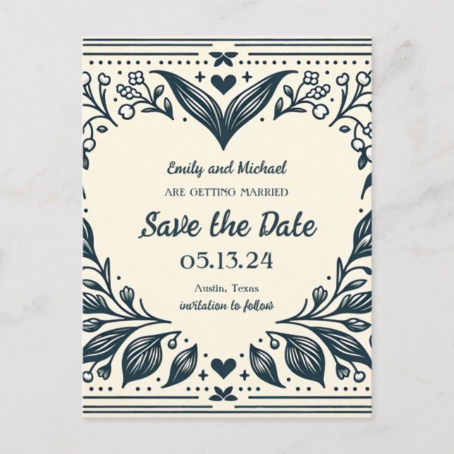 Eternal Blooms Save the Date Postcard (Front)