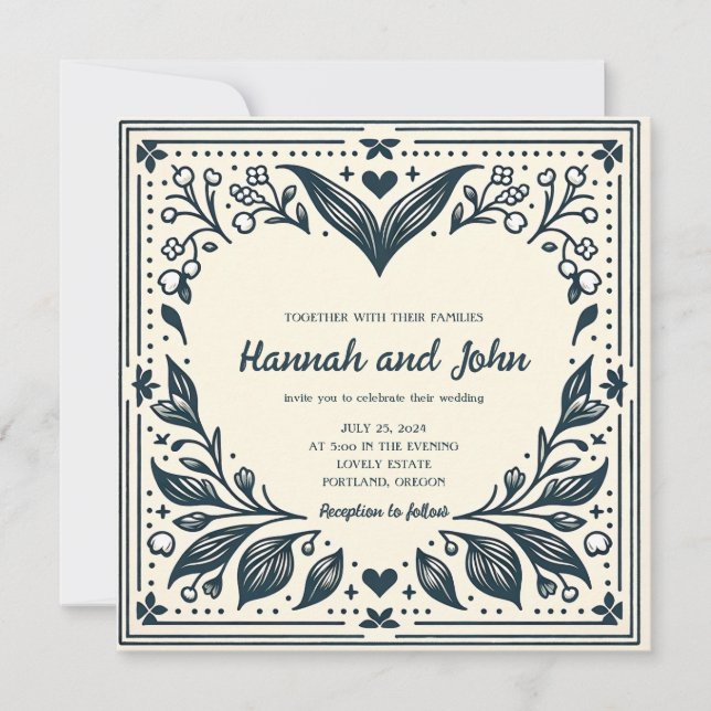 Eternal Blooms Wedding Invitation (Front)
