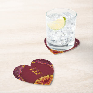 "Eternal Blossoms: A Celebration of Love" Wedding  Paper Coaster